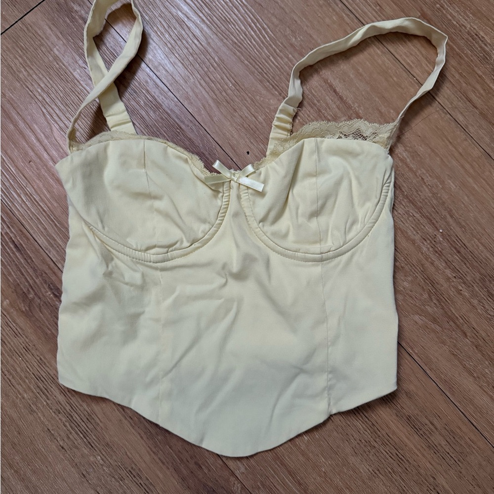 Garage Cream Longline Bra with Adjustable Straps